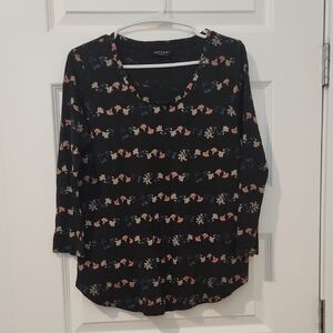 CUTE Lucky Brand Floral Black Top!